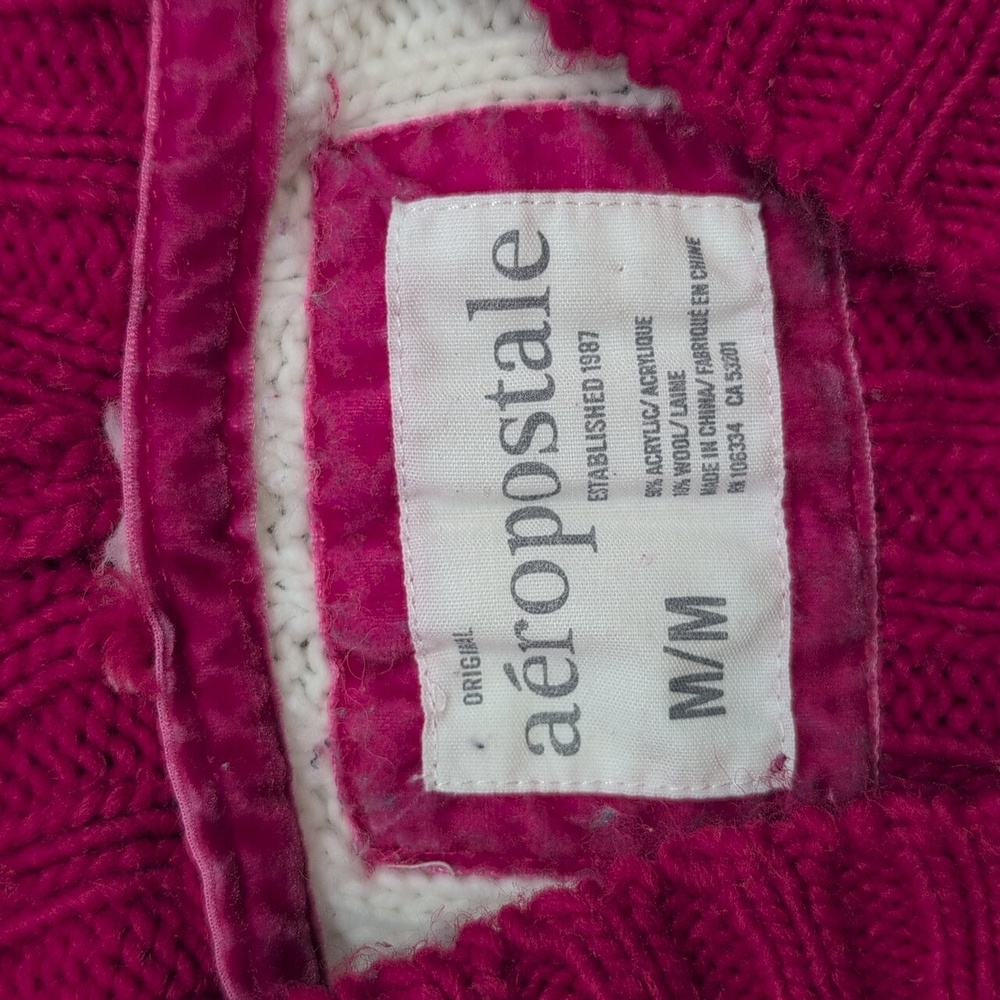 Aeropostale Pink and White Striped Sweater - Picture 2 of 4